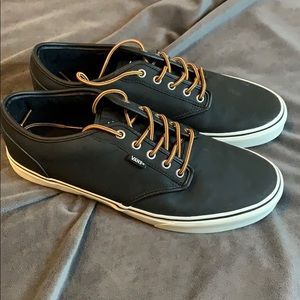 Vans Black Leather with Boot Laces
